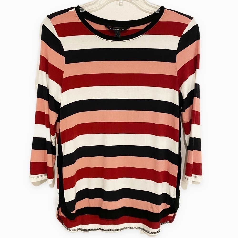 41 Hawthorne | Manu Multi-Colored Striped
Knit Shirt Top Size Small